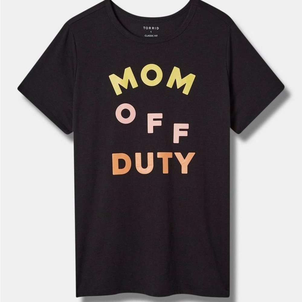 ❤️NWT TORRID TEE MOM OFF DUTY COTTON CREW NECK GRAPHIC TOP - PLUS SIZE